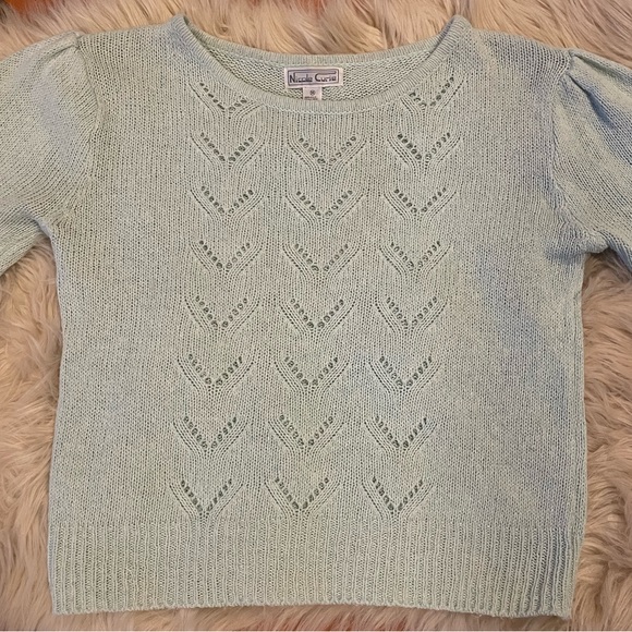 Vintage Silk Angora Blend Puffsleeve Sweater EUC! 🩵 - Picture 2 of 6